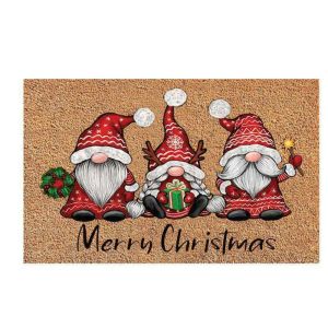 EO4MD Gnome Colorful Xmas Bathroom Mat Kitchen Rugs Home Decor Door Mat Corridor Carpet Hallway Mat Christmas Decoration