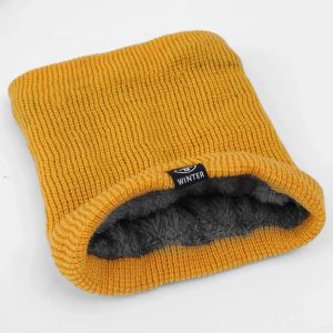 Winter Scarf Fleece Ring Bandana Knitted Warm Solid Scarf Neck Warmer Thick Cashmere Hot Handkerchief Ski Mask for for Women Men