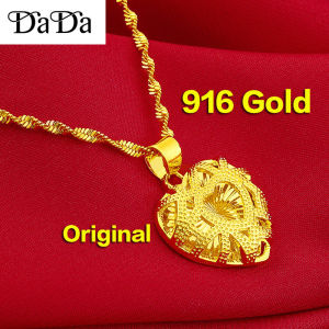 set rantai leher emas titanium cop 916 original gold necklace cutout love pendant womens wedding jewelry set