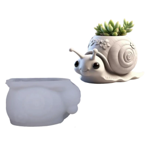 Flexible Silicone Snail Shape Planter Mold For Resin Art Concrete Casting And Decorative Container