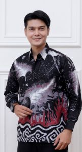 Batik Pria Lengan Panjang 2024 Batik Bhimasena motif KRISNA WIDYA Kemeja Terkini Modern Mewah Berkarakter Modis Indonesia