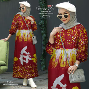 GAMIS TWILL ABTRAK /ROUNSTOP TERBARU/ DRES KEKINIAN/Gamis Gamisbatik Dress Longdress Bajumuslim Batik gamistwil gamis gamisbatik
