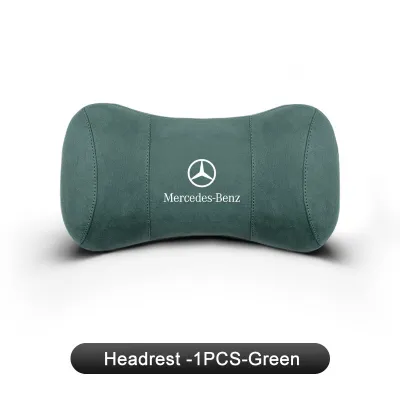 LCX Mercedes Benz Car Dedicated Headrest Neck Pillow with Decoration Suede Seat Cushion Lumbar Support Memory Foam for W210 W124 W203 W204 C200 W140 W176 W205 W123 W220 W211 W212 GLA GLB AMG GLC GLE CLS CLA GLK