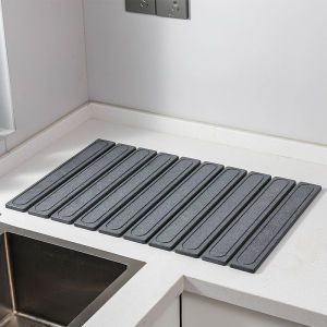 Quick Absorbent Diatomite Stone Mat Anti-Mold Foldable Multi-Surface Drying Pad for Kitchen Sink Bathroom