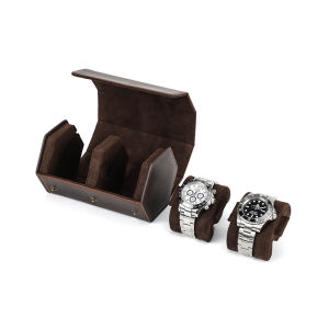 Luxury Genuine Leather 1/2/4 Slot Watches Storage Case Portable Travel Watch Roll Retro Wristwatch Gift Box