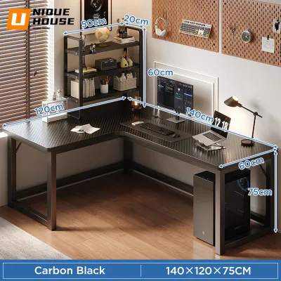 Gaming Table L Shape Table Meja Gaming High Quality Computer/PC/Study Table Thicker & Stable Anti-Scratch Table Meja Komputer Gaming Desk