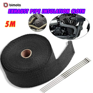 Bimota 5M Motorcycle Exhaust Wrap anti-scalding cloth Header Heat Wrap Retention Resistant With 4Pcs Stainless Ties