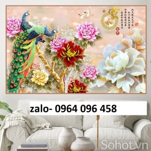 Tranh gạch 3d tranh chim công - NXC41