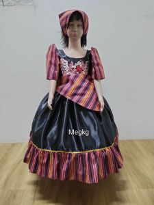 BUWAN NG WIKA Attire IFUGAO PRINT 3n1 Modern Filipiniana Ethnic Gown for Kids