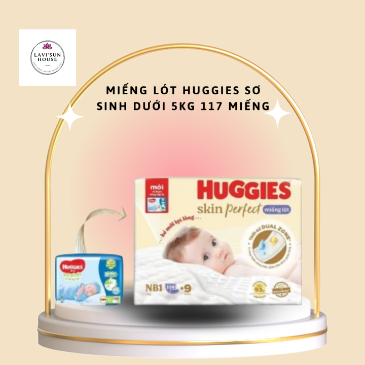 MẪU MỚI )Tấm lót sơ sinh huggies Skin Perfect newborn 1-108 miếng