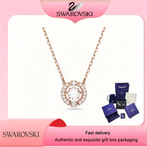 【Official Store】SWAROVSKI New Rose gold White diamond round-cut necklace The best gifts for your girlfriend or best friend on Valentines Day or birthday