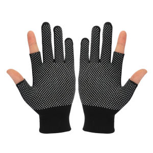 pamelaea Non-slip Touchscreen Nylon Gloves Men Women Summer Outdoor Riding Fitness Breathable Non-slip Sunscreen Half Finger Gloves