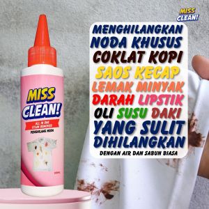 Penghilang Pembersih Noda Pakaian Baju Luntur Karat Tinta Minyak Jamur Susu All in One Serbaguna Putih Membandel Ampuh