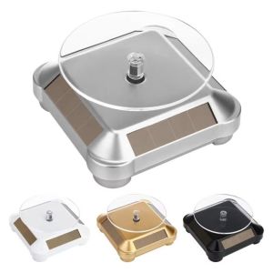 HEALMEYOU แสดงนาฬิกา แท่นแสดงเครื่องประดับพลังงานแสงอาทิตย์ สร้อยข้อมือ สร้อยคอ ออกแบบจานหมุน แท่นแสดงสินค้าหมุนได้ ใช้ในบ้าน 360 องศา โต๊ะหมุนพลังงานแสงอาทิตย์ ที่จัดระเบียบเครื่องประดับ