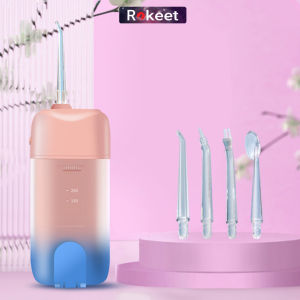 Rokeet Pembersih Karang Gigi Water Floss Electric Oral Lrrigator 200 Ml Pembersih Gigi Penyesuaian Mode Pembilasan Tiga Kecepatan