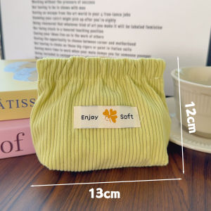 Shrapnel Corduroy Makeup Bag Soft Small Portable Lipstick Data Cable Storage Bag Coin Pouch Sanitary Napkin Travel Carry-On Bag