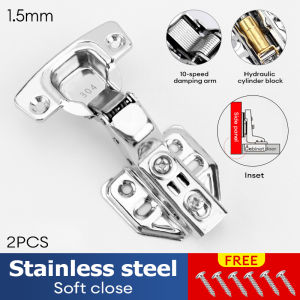 MISN Hinges for Cabinet Stainless Steel Concealed Hinges Hydraulic Soft Close Durable Door Hinges