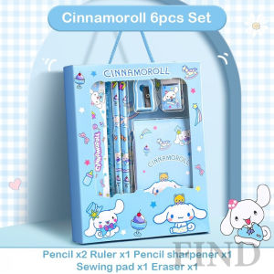 FIND 6/12/14 pcs Sanrio Stationery Set Kuromi Pencil Case Ruler Crayons for Kids Girls Gift School Supplies