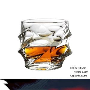 4Pcs 250ML Whiskey Glass Whisky Glass Home European Style Water Glass Creative Personality