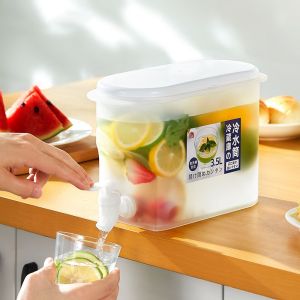 3.5L Cold Water Kettle Large Capacity Cold Water Pot Household Water Storage Bottle Heat-Resistant Water Jar Refrigerator Fruit Teapot