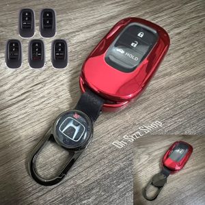 เคสรีโมทรถ Honda Civic FE RS HRV 2023 GEN11 CRV Gen 6 ฝาหน้าปุ่มใสและหลังใสเห็นโลโก้ (TPU Key Cover with with PC Transparent Push button Guard) Key Sets Model Honda Civic Fe RS HRV Gen 11 CRV Gen 6 Smart Key 2 3 และ 4 ปุ่ม
