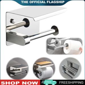 【New Arrival】 Premium Stainless Steel Toilet Paper Holder Wall Mounted Punch-Free Bathroom Accessories Sleek Silver Design