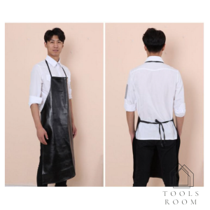 ผ้ากันเปื้อนหนังเทียมกันน้ำได้(คละสี) 100% แบบคล้อง คอมัดด้านหลัง