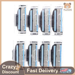 FUJIAS4 4pcs ใบมีดโกนสำหรับผู้ชายสำหรับ Mach 3เครื่องโกนหนวดตลับหมึกเติมเงิน