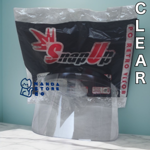 Visor kaca datar Helm Bogo / retro warna Smoke Pelangi silver Classic merk Snap Up