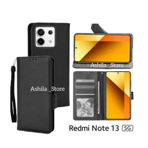 Xiaomi Redmi Note 13 5G Casing Dompet Flip Cover Leather Premium Case Sarung Buku HP Bisa Standing