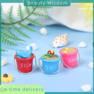 Beauty Wisdom 1:12 Dollhouse Mini Seaside Beach Decor Beach Umbrella Parasol Bucket Doll Toy
