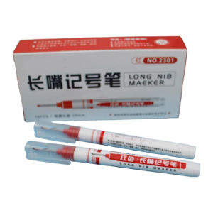 10pcs Long Tip Deep Hole Extension Marker Pen Permanent Black Red Acrylic Paint Pens For Wood Metal