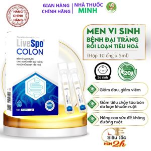 Men vi sinh LiveSpo Colon giảm viêm đại tràng táo bón tiêu chảy - xuất sứ Việt Nam (Hộp 10 ống)