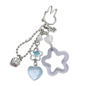 Handmade ngôi sao năm cánh Keychain mạnh mẽ Acrylic Hợp Kim Charm Gắn Túi Phụ Kiện Trọng lượng nhẹ xách tay Keyring decors