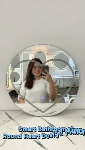 Round LED Bathroom Mirror 40CM 50CM Wall Mounted Smart Touch Control Lighted Vanity Makeup MirrorWaterproof Explosion‑Proof Tempered Glass Anti‑Fog Decor Mirror for Bathroom Bedroom Dressing Room Hotel ToiletSoft LED Lighting Touch Power Switch