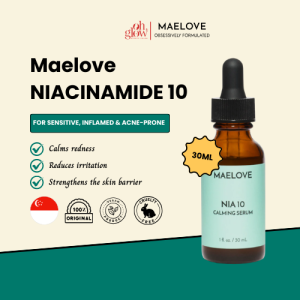 Maelove NIA 10 Serum – 10% Niacinamide for Pores Redness Fine Lines Rosacea-Prone Skin Calm Strengthen Skin