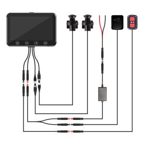 VSYS SYS Multifunction F4.5X WiFi Motorcycle Dash Cam Fish Eyes170 Degrees Wide View Recorder 1080P Dual Lens Front & Rear 4.5 LCD Waterproof Motorcycle DVR System Smart Digital Meter Display
