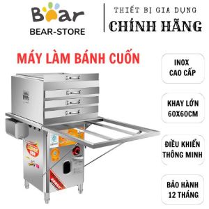 MÁY LÀM BÁNH CUỐN CÔNG NGHIỆP KÍCH THƯỚC LỚN 2 TẦNG 3 KHAY HẤP INOX CAO CẤP
