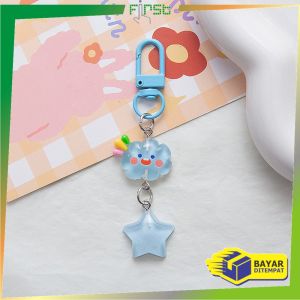 FH-C1160 Keychain Gantungan Kunci Awan Bintang Kilat / Liontin Gantungan Kunci Kartun Anak Perempuan