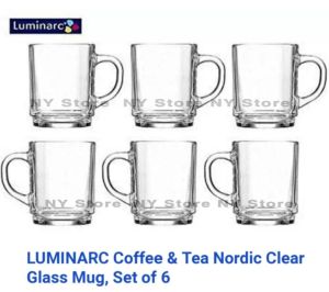 Luminarc Nordic Cup Mug ARC255 Teh Tarik Cawan Hot Cold Coffee Tea 6pcs Gelas Air Kaca Minuman Tahan Panas 250ml