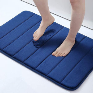 [SG In Stock]Bathroom Non-Slip Mat Thick Coral Fleece Memory Foam Memory Absorbent Mat Kitchen Pad Pedal Pad 40*60