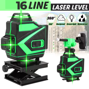 BERGARANSI Taffware Laser pasang keramik plafon tukang bangunan Leveling 4D 16 Line 3000mAh KK 36