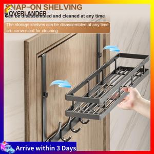 Door Storage Basket with 8 Hooks Over The Door Hooks Heavy Duty Door Storage Organizer Punch Free for Hats Coat Clothes