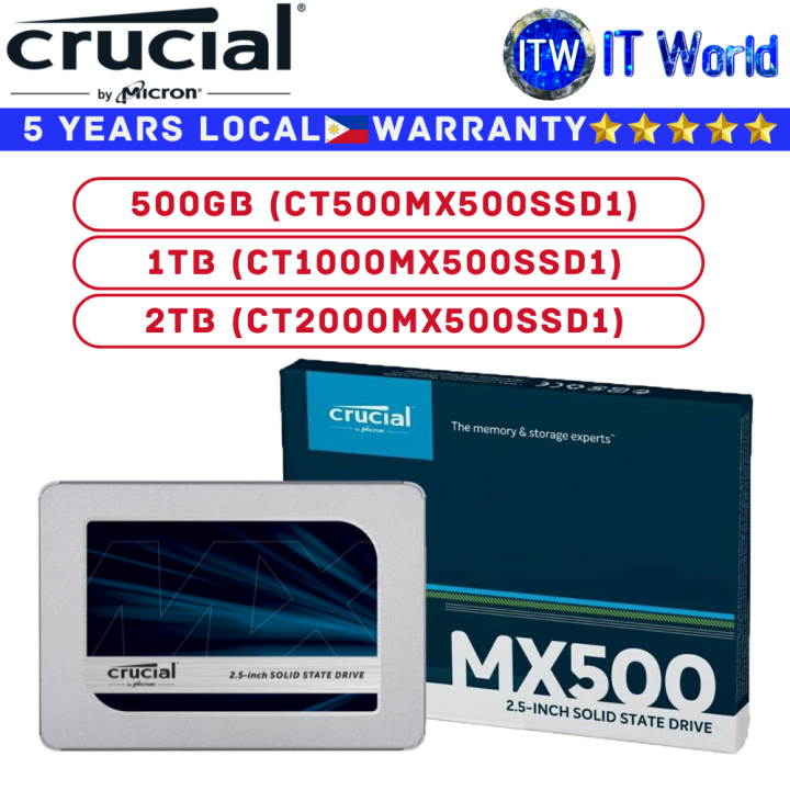 Itw Crucial 500GB/1TB/2TB SSD 3D Nand SATA Internal Lazada PH