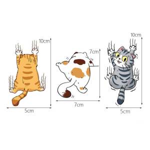 Universal Car Body Stickers Funny Pet Cat Stickers Scratches White Cat Stickers Car Decoration