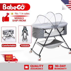 Baby Crib multifunctional foldable crib newborn cradle bed Portable mobile newborn bed anti-choking milk Cradle Cart Rocker Bed Newborn Sleeping Basket With Mosquito Net Bassinet