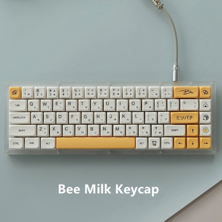 140 Keys Japanese Honey Milk Bee Keycaps Xda Profile Pbt Dye Sub