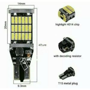 Lampu LED T10 45 Mata Mobil Rem Sein Canbus ERROR FREE SUPER BRIGHT - BIRU - 45 LED