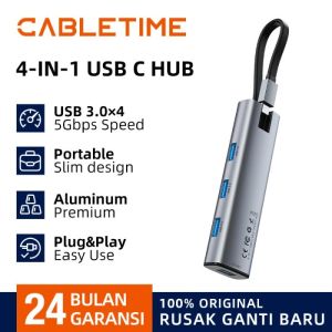 CABLETIME Multiport USB C to HDMI USB 3.0 PD SD/TF RJ45 Ultra Slim