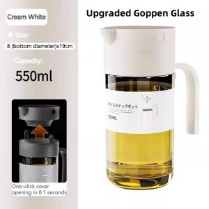 High borosilicate glass oil bottle/self-opening oil bottle/vinegar bottle/sauce seasoning bottle